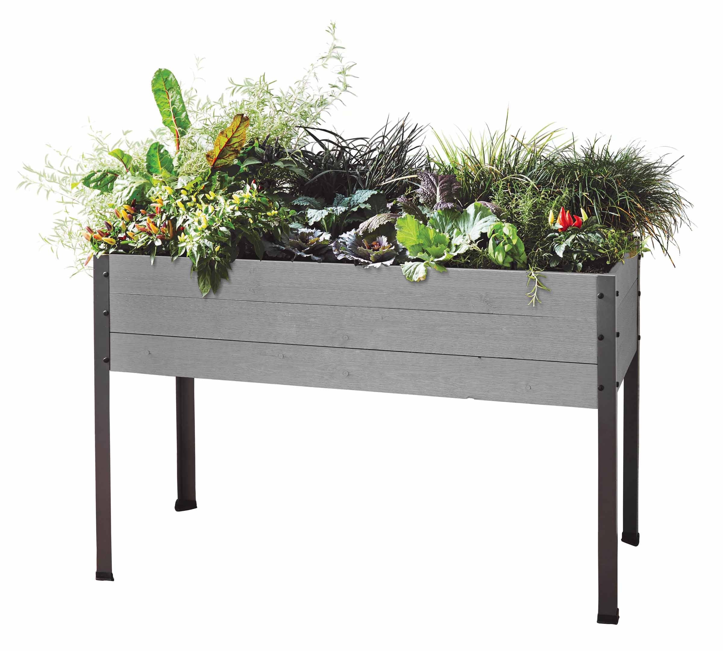 CedarCraft Wood Rectangle Spruce Planter & Stand Set