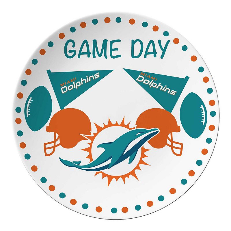 Miami Dolphins Game Day Round Plate