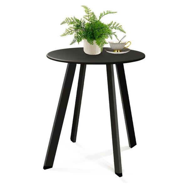 Grand patio Outdoor Side Table Round End Table with Square Feet Small Accent Table Great for Patio Balcony