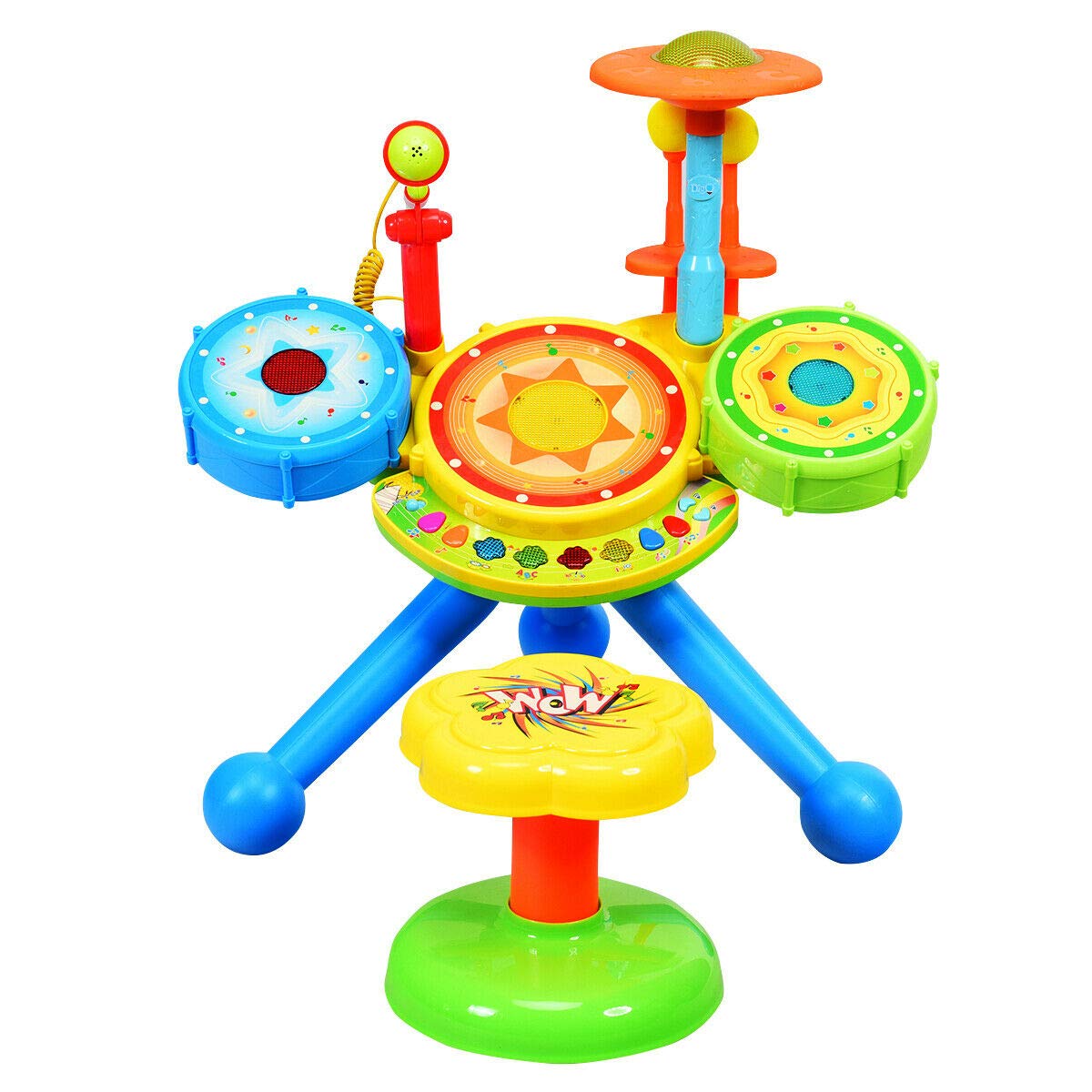 2-in-1 Kids Electronic Musical Toy Drum Set