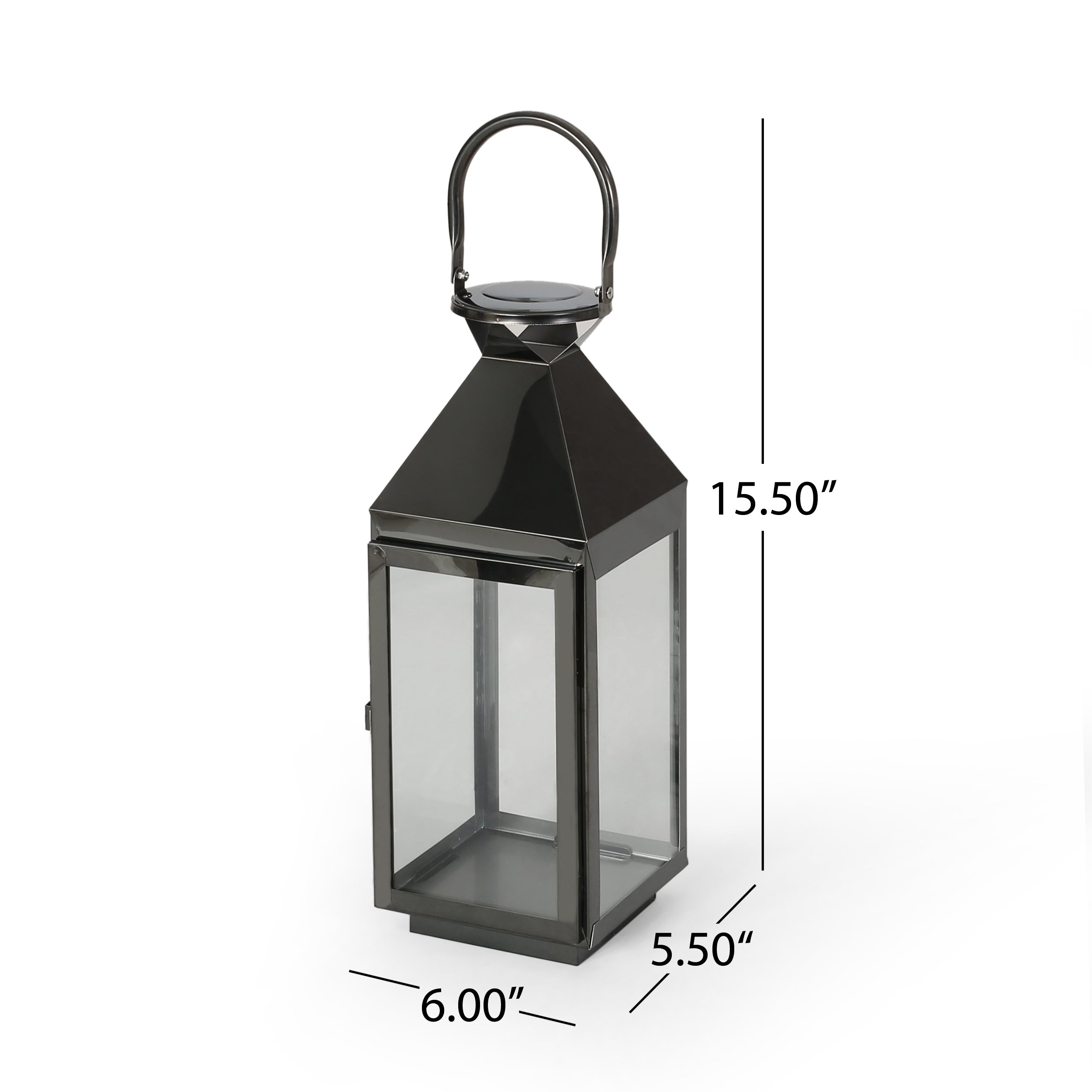 Asael Modern Stainless Steel Lantern Set