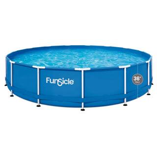 Funsicle 15 ft. Round 36 in. Deep Metal Frame Above Ground Pool with Pump Blue P2001536F