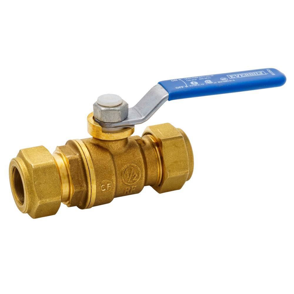 Everbilt 12 in. x 12 in. Brass Compression Full Port Ball Valve 107-023EB