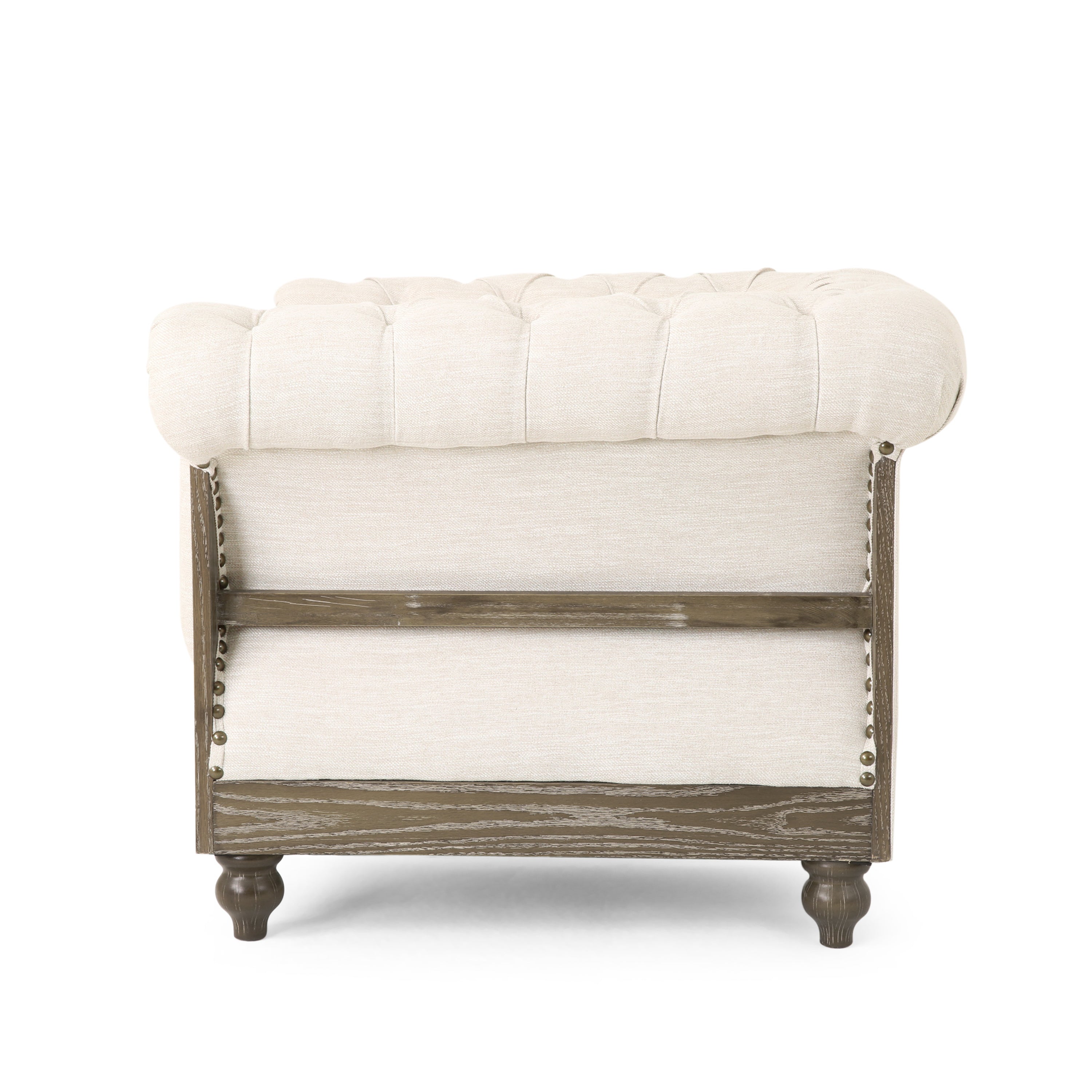 Alejandro Chesterfield Tufted Fabric Club Chair with Nailhead Trim