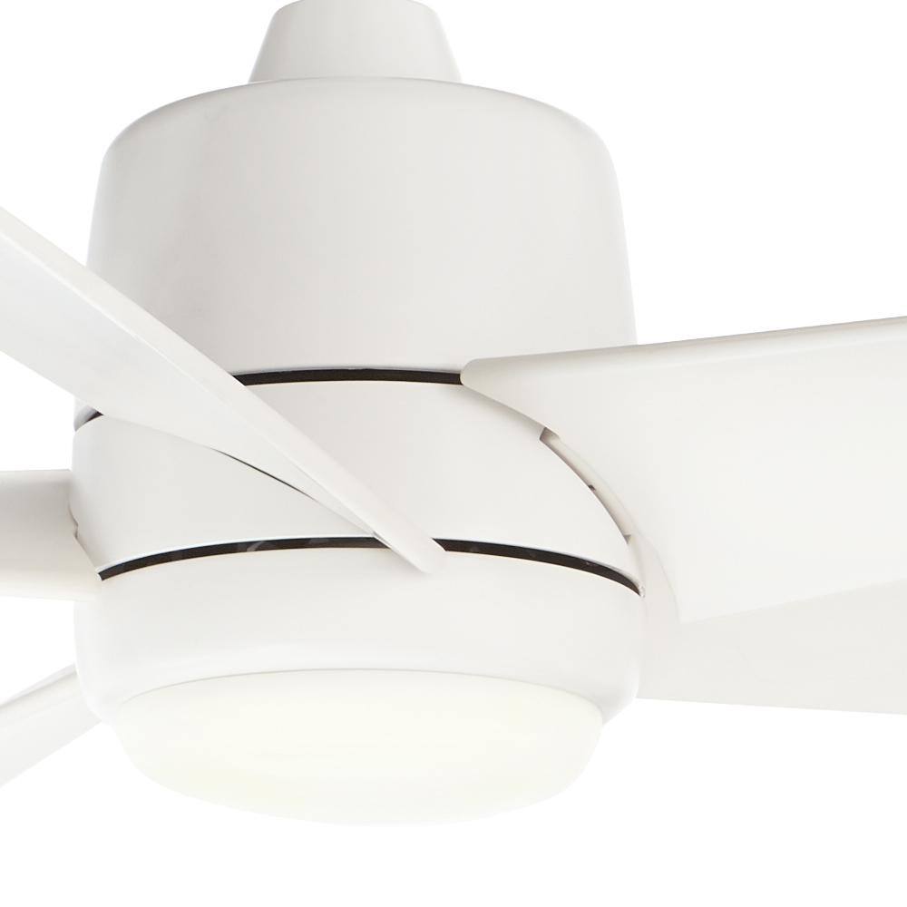 Hampton Bay Mena 54 in. White Color Changing Integrated LED IndoorOutdoor Matte White Ceiling Fan with Light Kit and Remote Control 99918