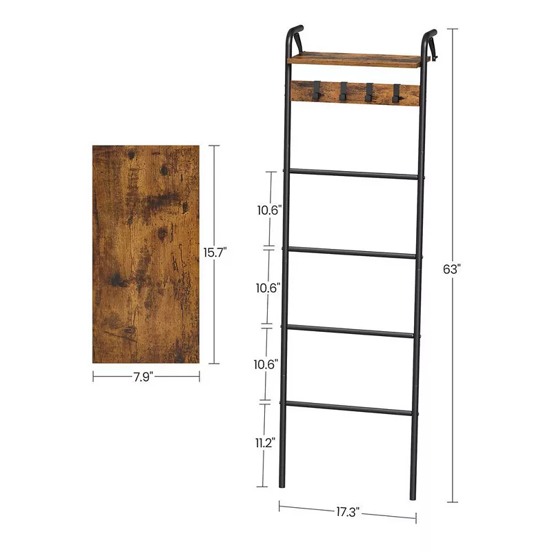 Blanket Ladder Shelf， Blanket Holder Rack for Living Room， Decorative Ladder