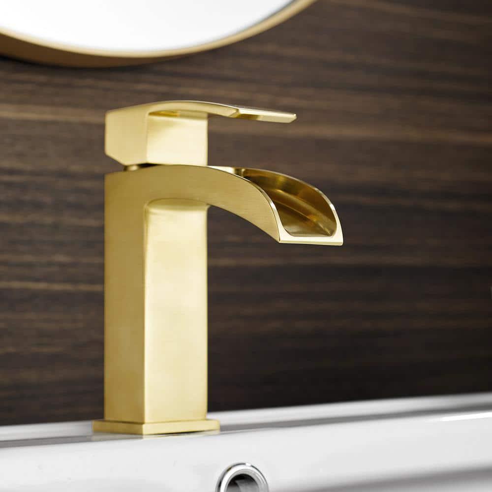 ROSWELL Liberty Single Hole SingleHandle Bathroom Faucet in Brushed Gold