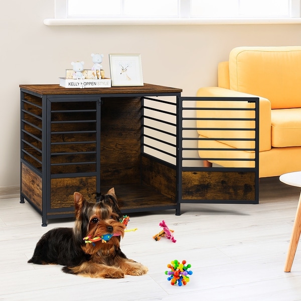 Dog Crate Furniture House Cage with Storage Indoor Living Room Bedroom Side End Table