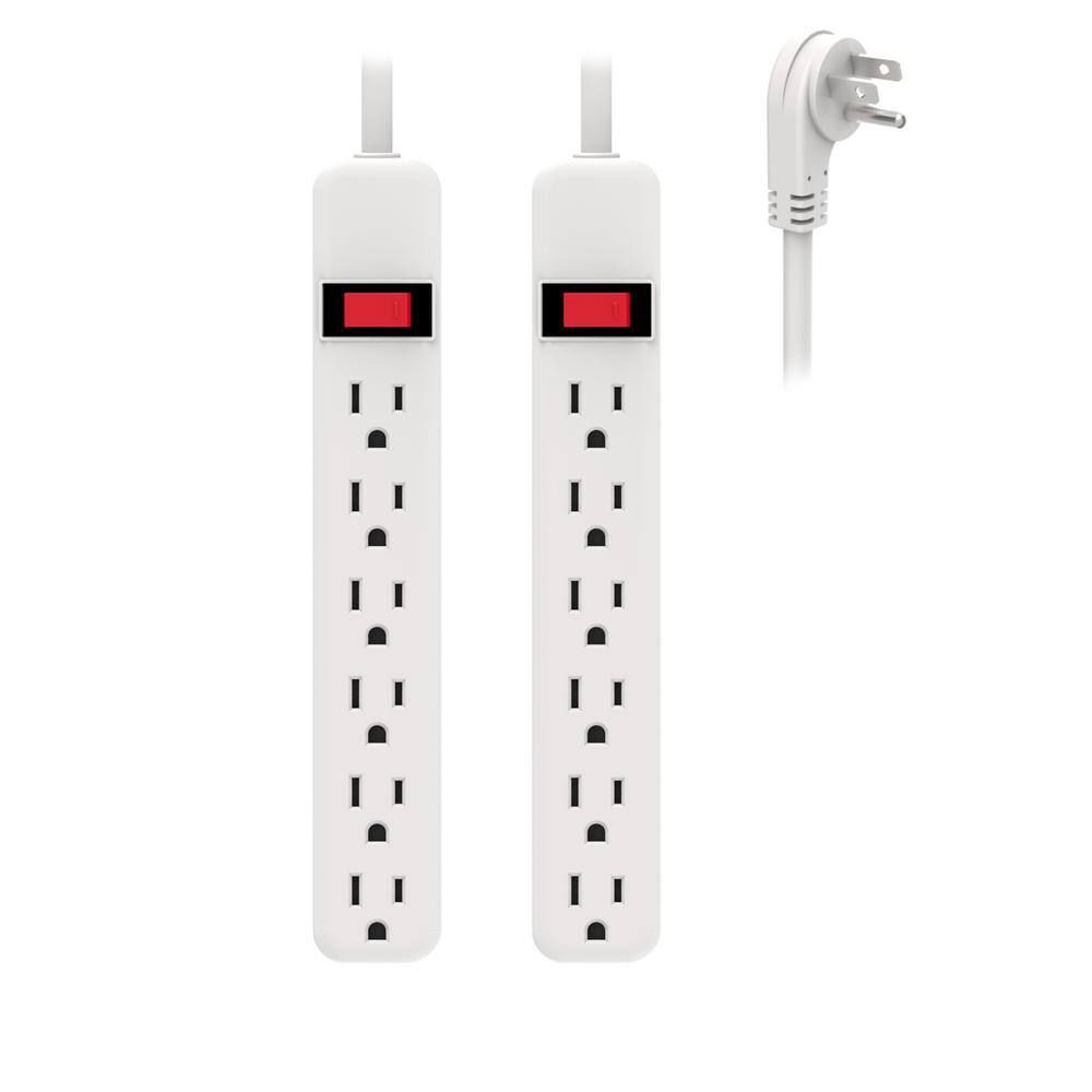 3 ft. 6-Outlet Surge Protector (2-Pack) LTS-06H(2PK)