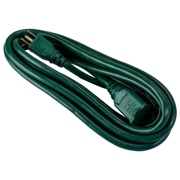 Northlight 12ft Green 3 prong Outdoor Commercial Extension Power Cord With Outlet Block