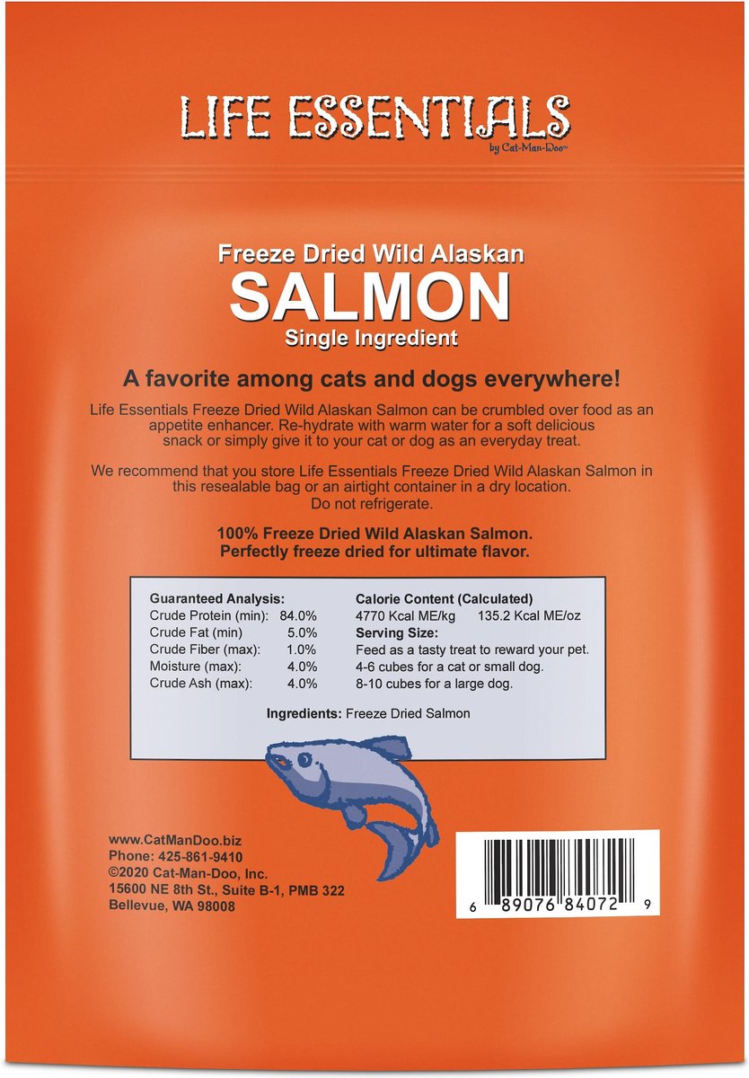 Cat-Man-Doo Life Essentials Wild Alaskan Salmon Freeze-Dried Cat and Dog Treats