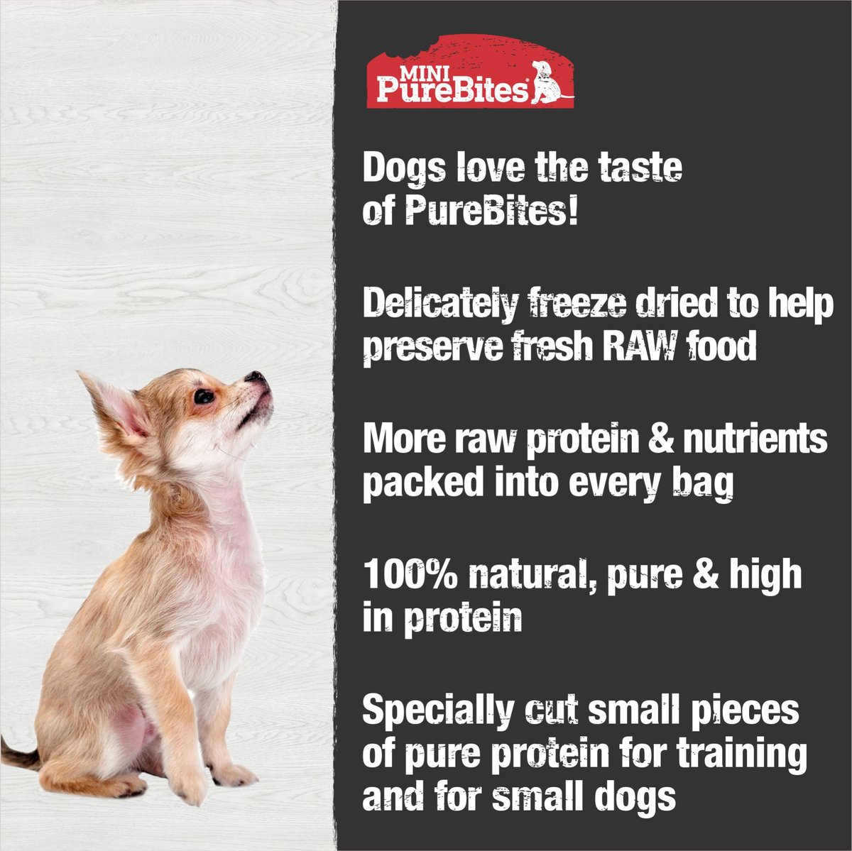 PureBites Mini Trainers Freeze-Dried Raw Chicken Breast Dog Treats， 2.1-oz bag