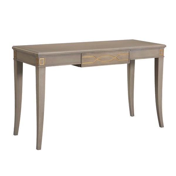 Dauphin Gold Accent Console Vanity Table， Grey Cashmere Wood