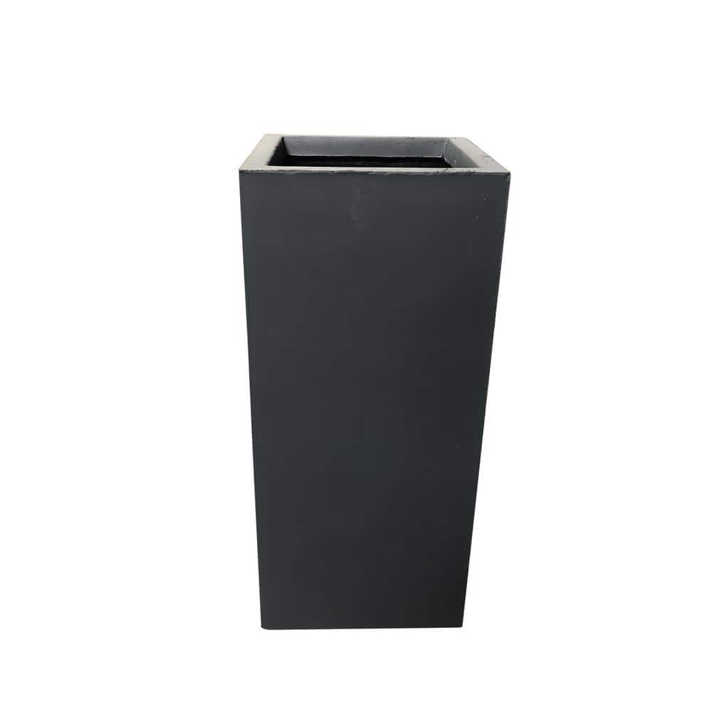 KANTE 28 in. Tall Charcoal Lightweight Concrete Rectangle Modern Outdoor Planter RF0002C-C60121