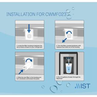 Mist  DA97-17376B Compatible with DA97-08006C HAF-QIN HAF-QINEXP Refrigerator Water Filter (2-Pack) DA97-17376B CWMF223