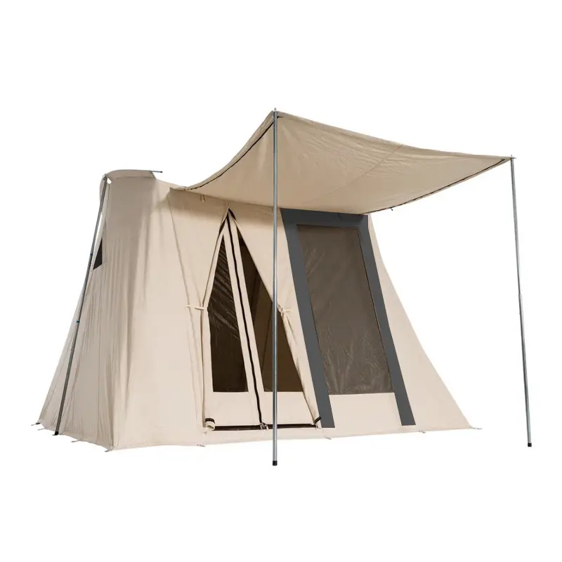 New Design Large Camping tents 4 people for Hunting Outdoor Camping Waterproof Cotton Canvas Spring Tent 4 Season