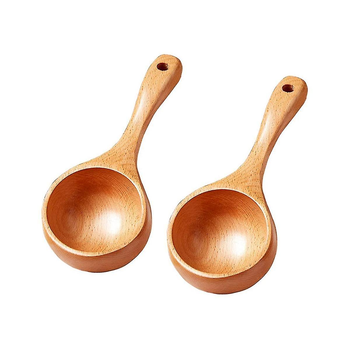 4pcs Bath Salt Scoop Wooden Ladle Spoon For Canisters Flour Scoop Ladles