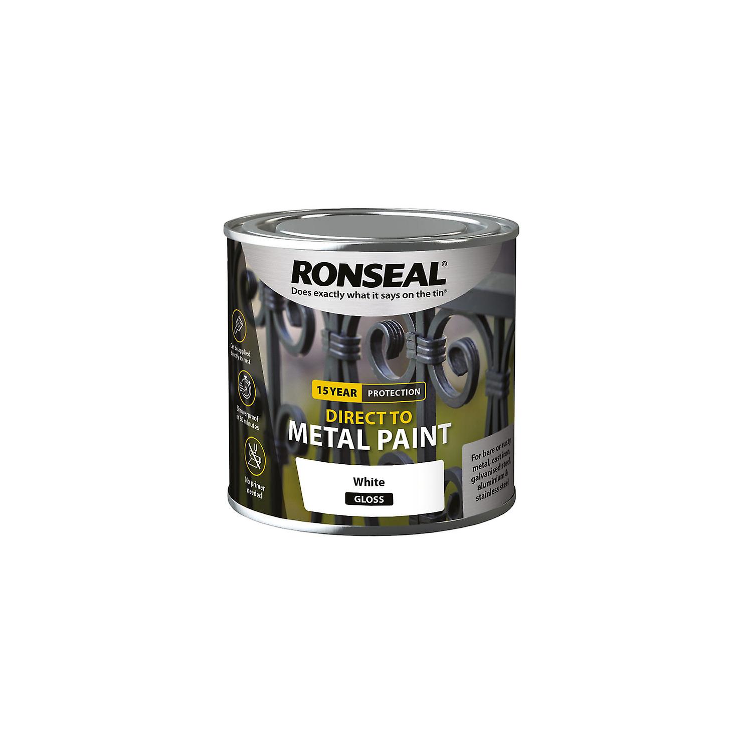 Ronseal Direct to Metal Paint Gloss 250ml White