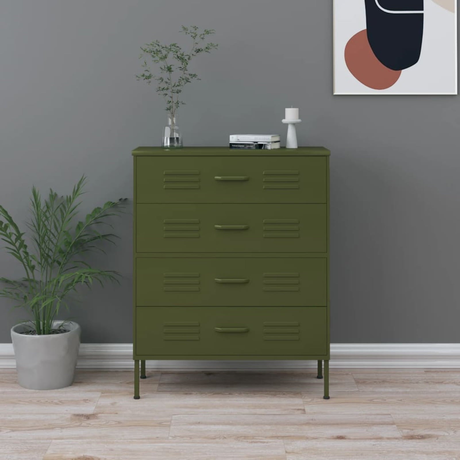 Festnight Chest of Drawers Olive Green 31.5