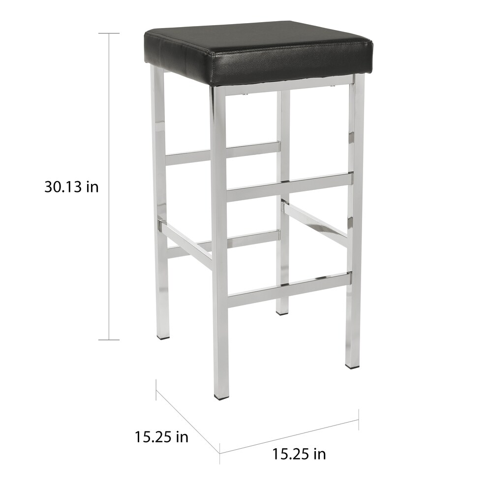 Porch   Den Mulloy Chrome 30 inch Backless Stool