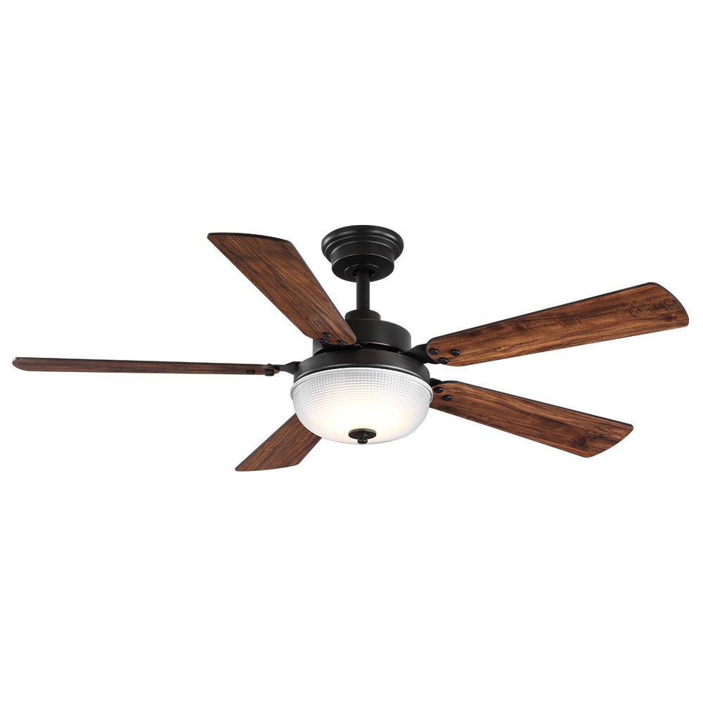 Progress Lighting Archie 52 in. Integrated LED Indoor Venetian Bronze Dual Mount Ceiling Fan with Light Kit and Remote Control P250020-074-30