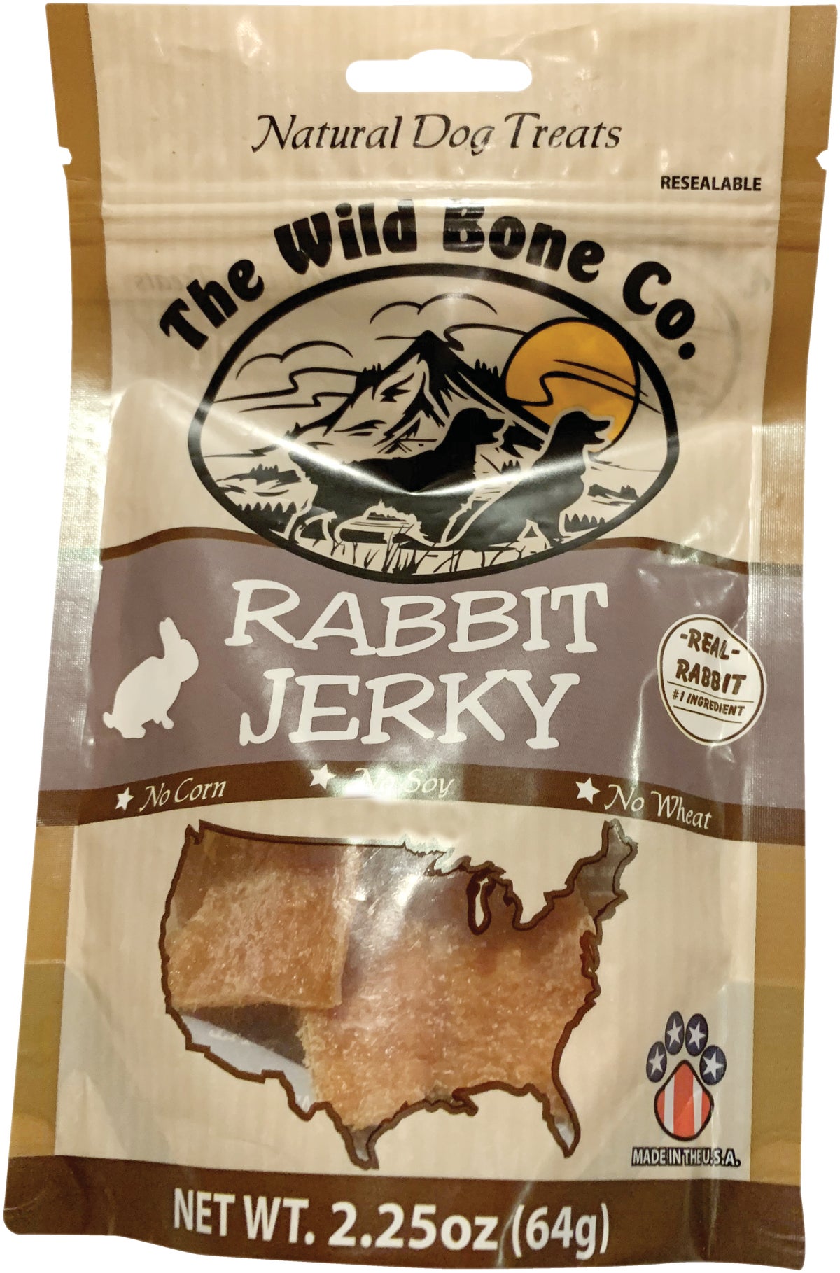 The Wild Bone Company Rabbit Jerky Dog Treat 2.25 Oz.