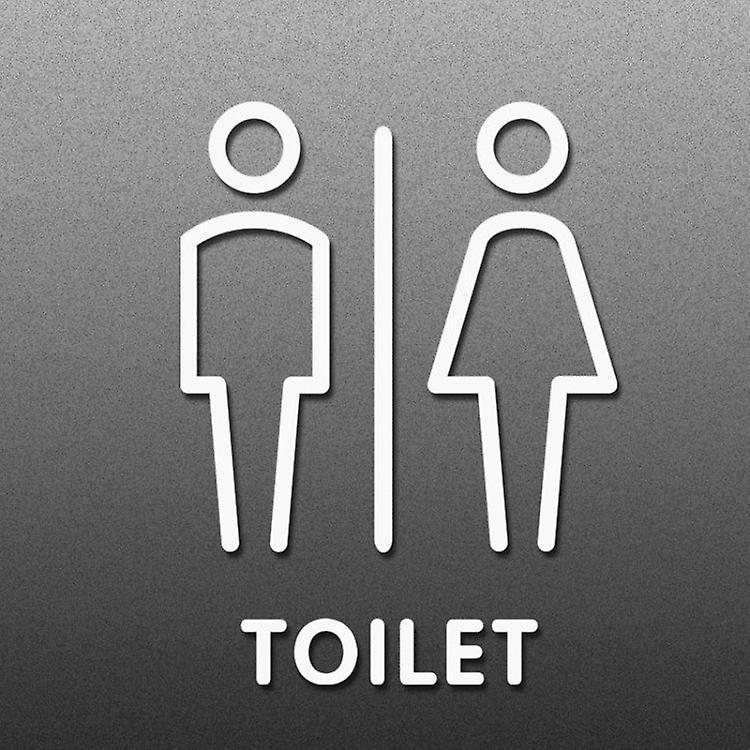 19 X 14Cm Personalized Restroom Sign Wc Sign Toilet Sign，Style: Porcelain White Public