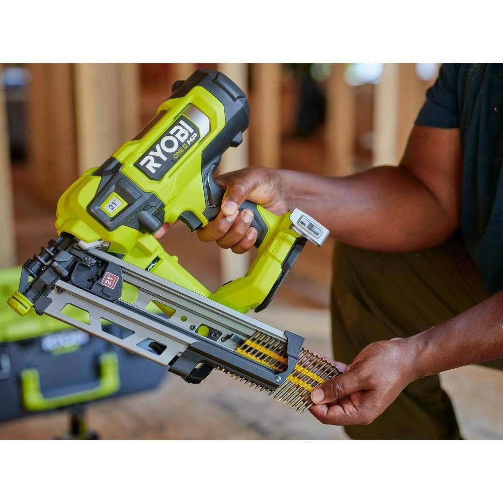 RYOBI ONE+ HP 18V Brushless Cordless AirStrike 21 Framing Nailer (Tool Only) PBL345B