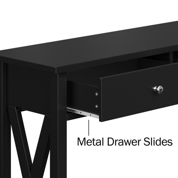 Console Table with Two Drawers �C 2-Tier Entryway Table with Storage Shelf by Lavish Home (Black)