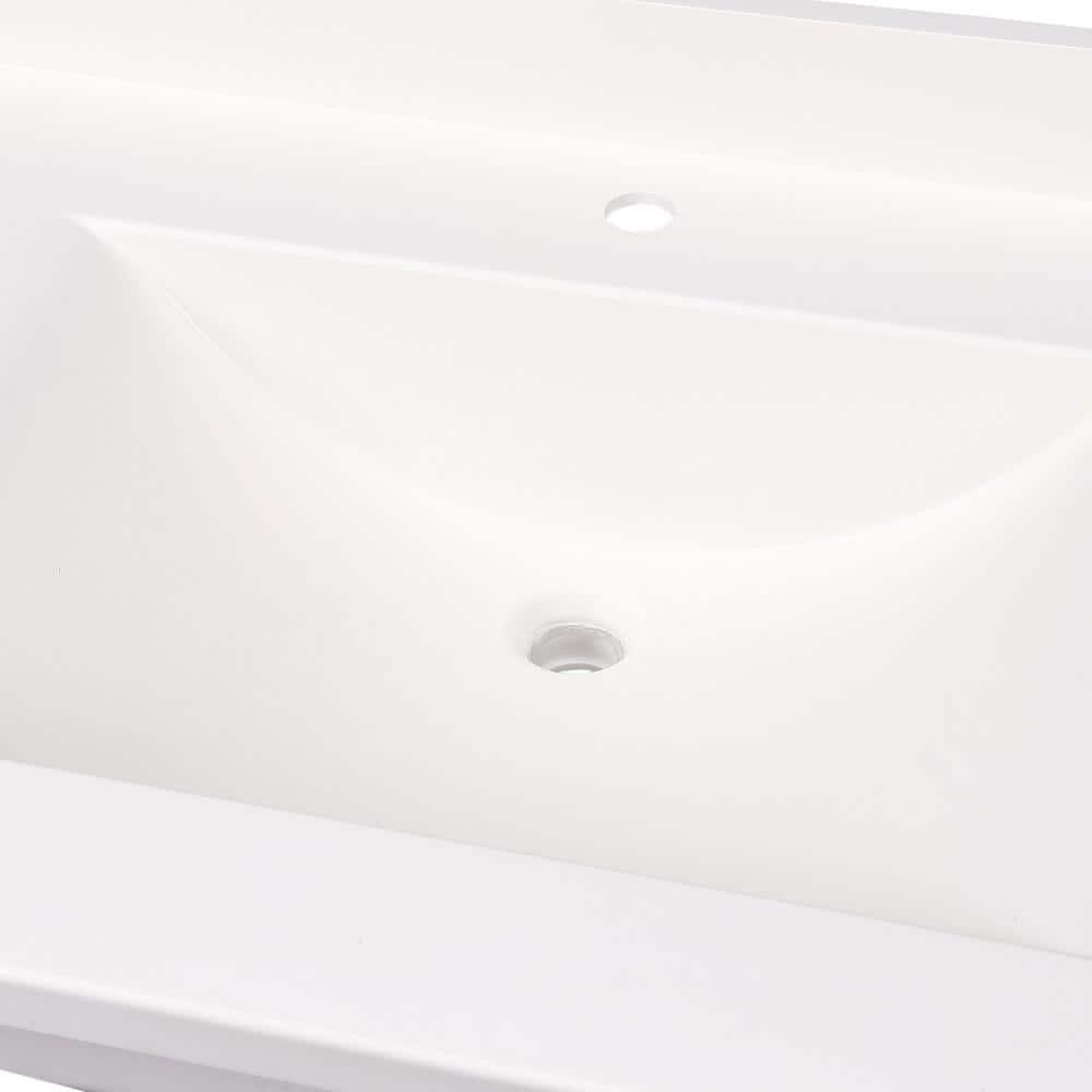 Swan Contour 43 in W x 22 in D Solid Surface Vanity Top with Sink in White