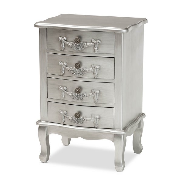 Baxton Studio Callen Classic and Traditional White Finished Wood 4-Drawer End Table - - 35864800