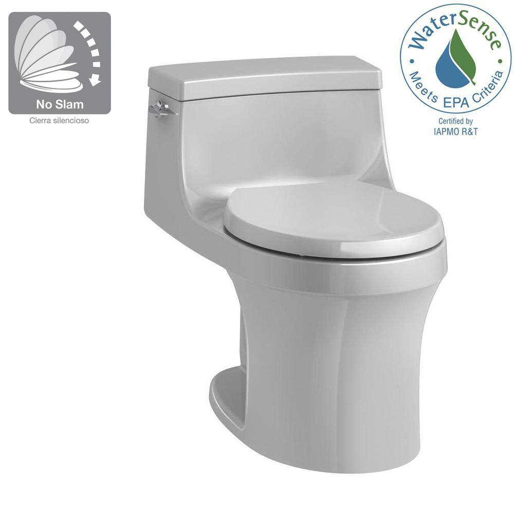 KOHLER San Souci 1-piece 1.28 GPF Single Flush Round Toilet in Ice Grey K-4007-95