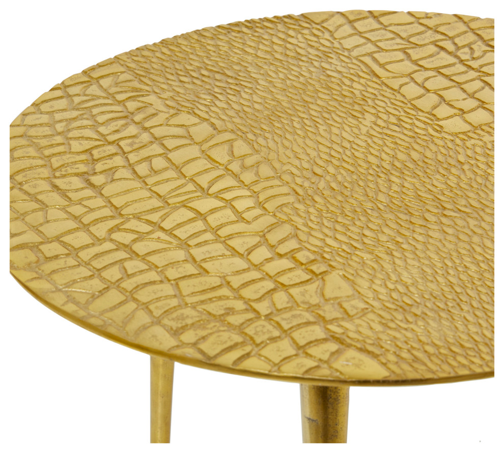 Contemporary Gold Aluminum Accent Table 563100   Midcentury   Side Tables And End Tables   by Brimfield  ampMay  Houzz