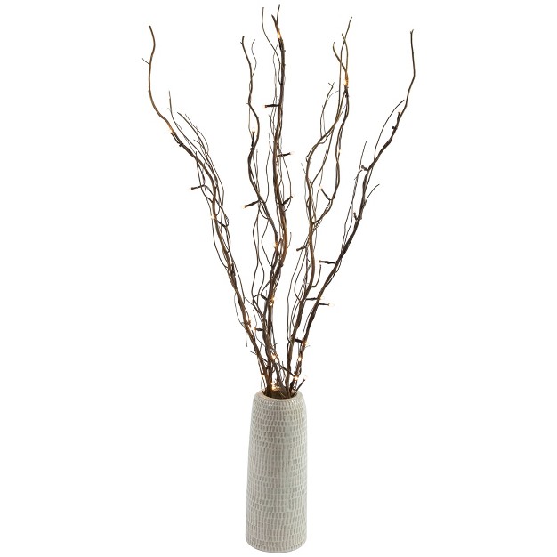 Led Lighted Natural Branch Bundle Christmas Decoration - Warm White Lights