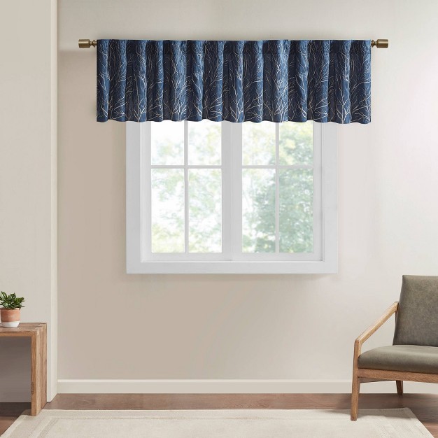 Faux Silk Blackout Embroidered Window Valance Aden