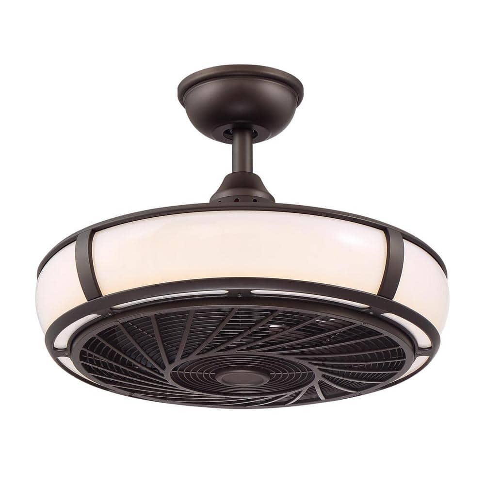 Home Decorators Collection Tuilene 21 in Integrated LED Espresso Bronze Ceiling Fan with Light and Remote Control