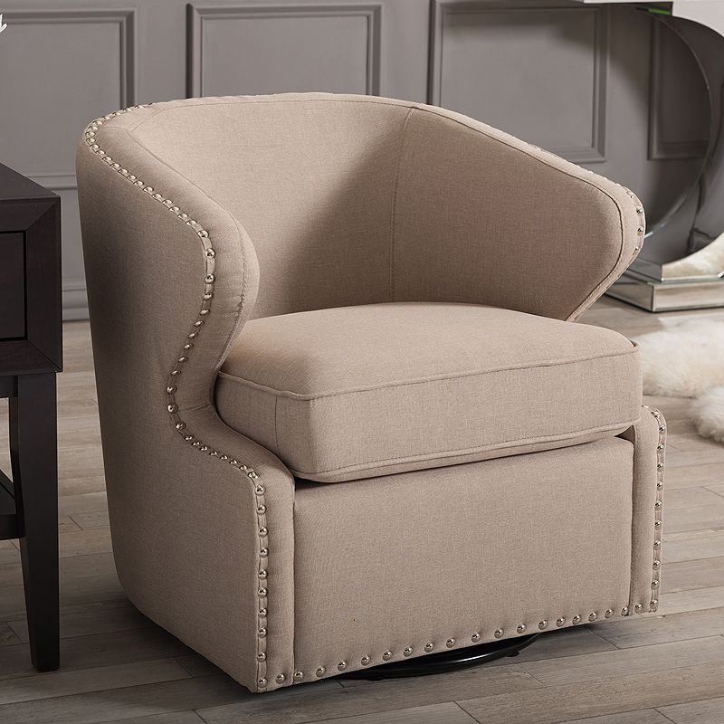 Baxton Studio Finley Swivel Tub Accent Chair