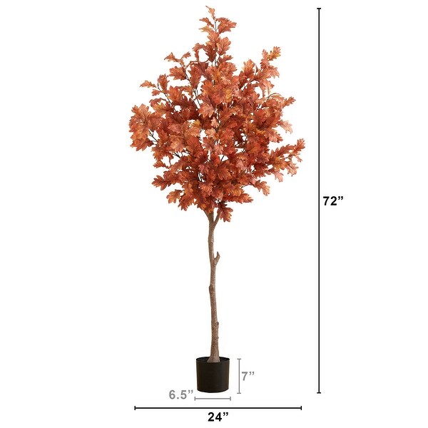 6' Autumn Oak Artificial Fall Tree