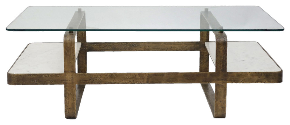 Translucent Coffee Table  Brass/White   Contemporary   Coffee Tables   by LH Imports  Houzz