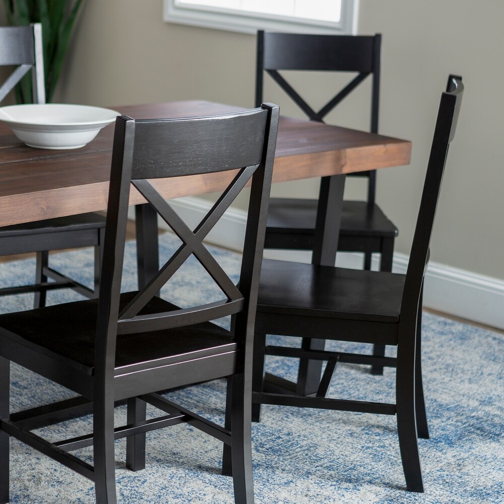 Middlebrook Solid Wood 5 Piece Dining Set with X Back Chairs