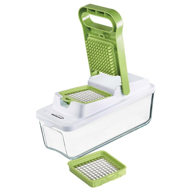 Brentwood Food Chopper And Vegetable Dicer With 6 75 Cup Storage Container In Green