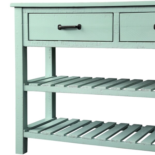 Nestfair Console Table with Drawers and 2 Tiers Shelves