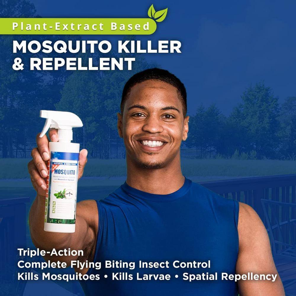 ECOVENGER Mosquito Hose Spray Concentrate by EcoRaider 32OZ Triple-Action Pleasant Scent Plant-Based ChildPet Safe EB1RM90032