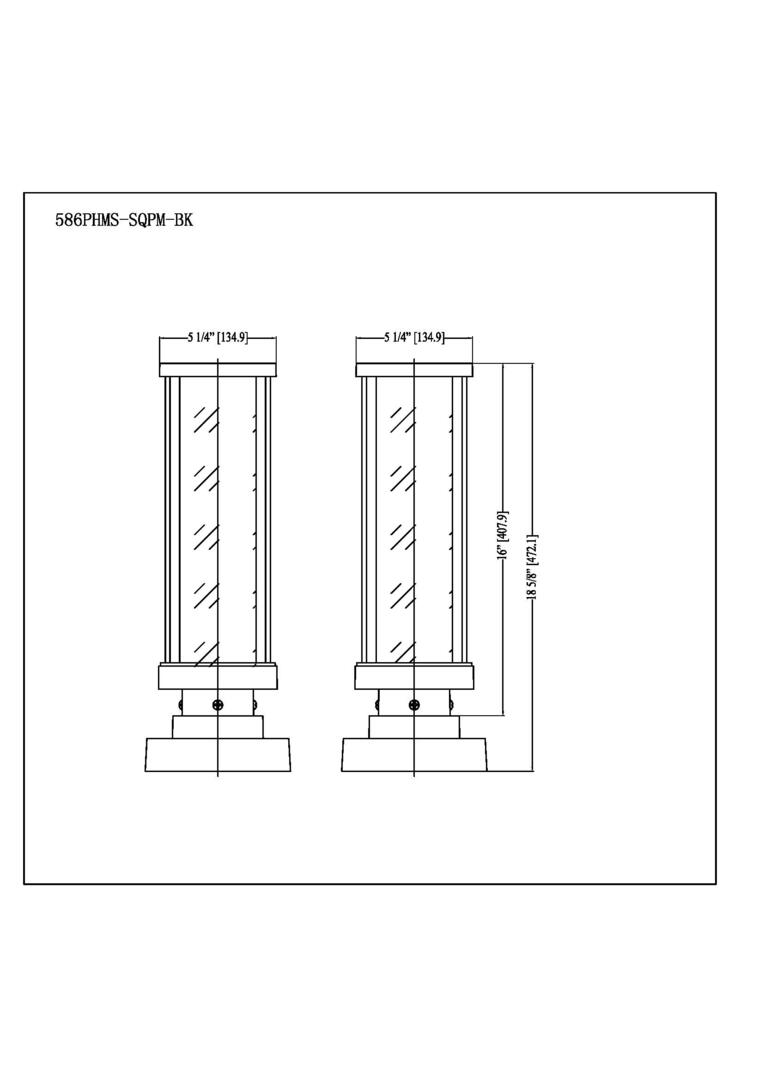 Z-Lite 586PHMSSQPMBK