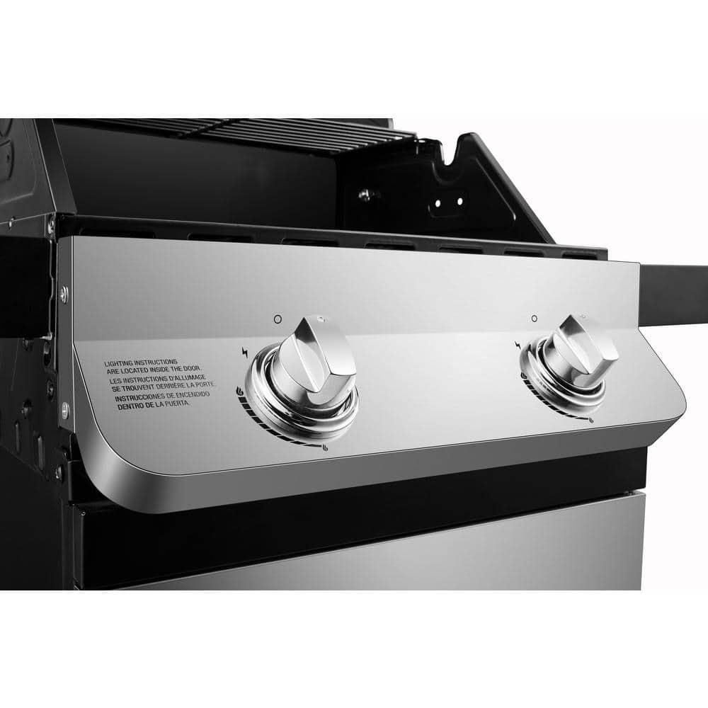 DynaGlo Premier 2Burner Propane Gas Grill in Stainless Steel with BuiltIn Thermometer