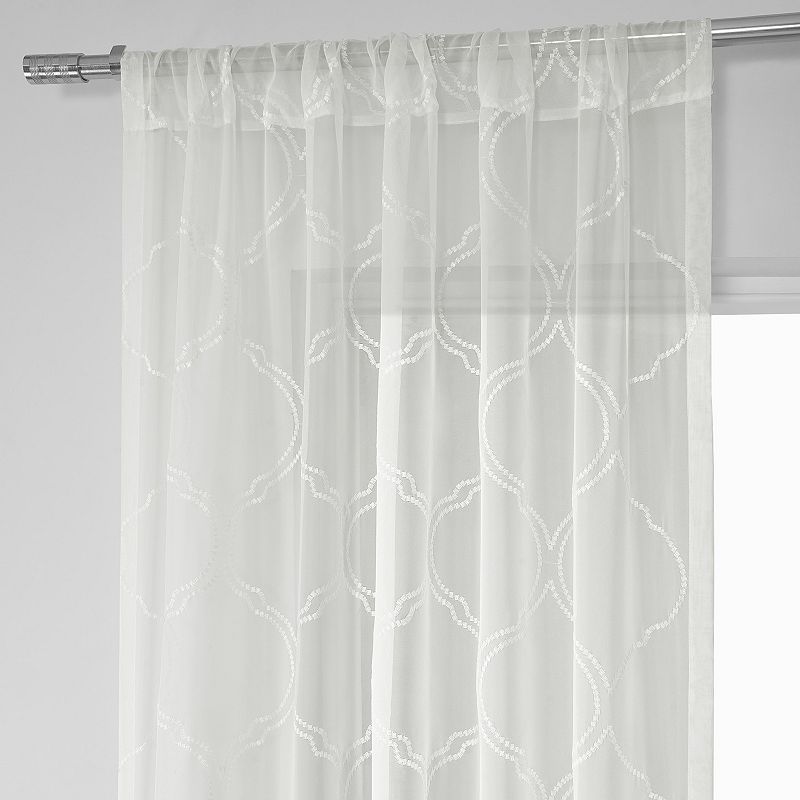 EFF 1-Panel Florentina Embroidered Sheer Window Curtain