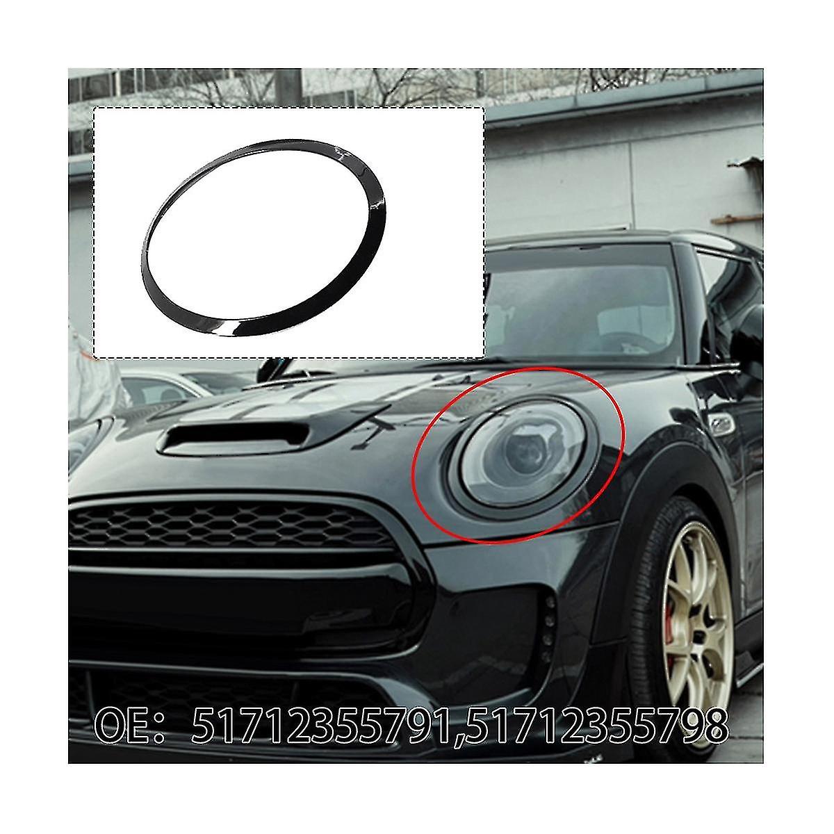 Left Front Headlight Trim Ring 51712355791 For F55 F56 F57 14-21 Head Light Lamp Frame Eyebrow Cove