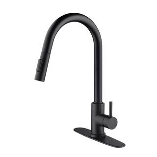 Toject Ballard Touch Single-Handle Pull-Down Sprayer Kitchen Faucet with Dual Function Sprayhead in Matte Black BST001MB