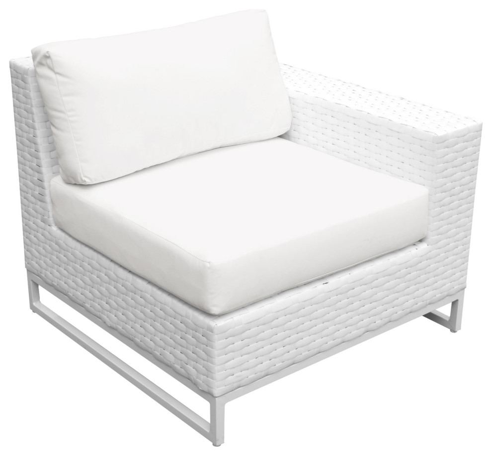 Miami 5 Piece Outdoor Wicker Patio Furniture Set 05h   Contemporary   Outdoor Lounge Sets   by Design Furnishings  Houzz