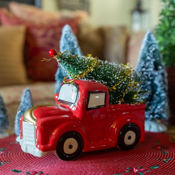 10 L XMAS Tree in Ceramic Red Truck